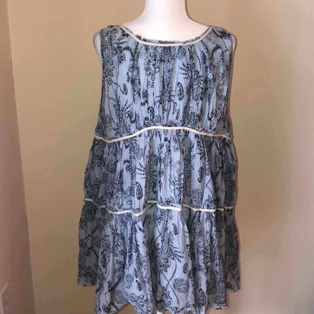 Free People Sundown Nightie Mini Dress Blue - Picture 10 of 16